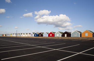 plaj kulübe, southwold, suffolk, İngiltere