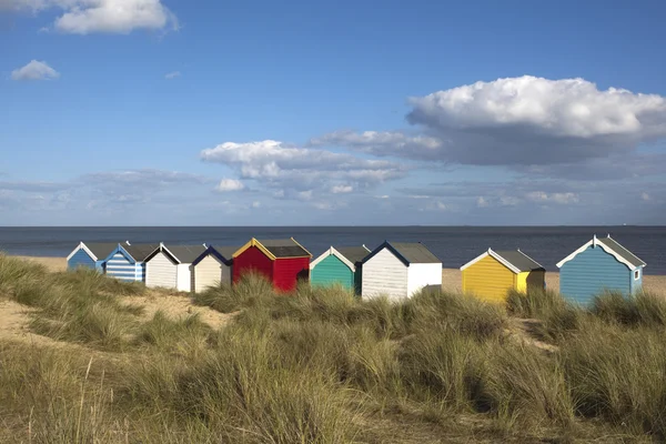 plaj kulübe, southwold, suffolk, İngiltere