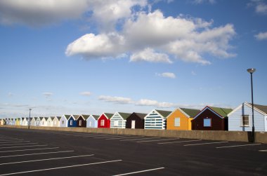 plaj kulübe, southwold, suffolk, İngiltere