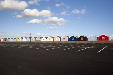 plaj kulübe, southwold, suffolk, İngiltere