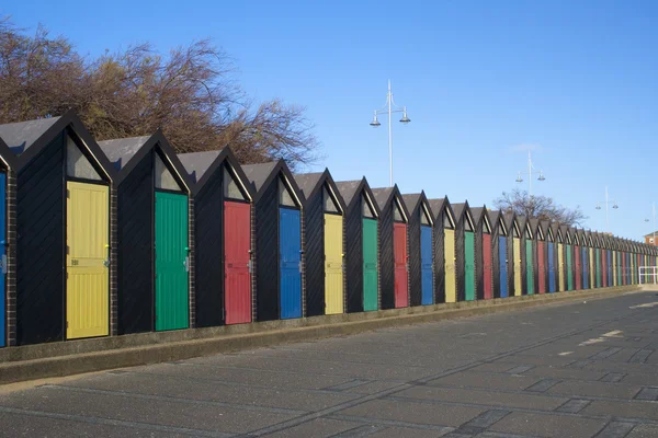 Strand hutten, lowestoft, suffolk, Engeland — Stockfoto