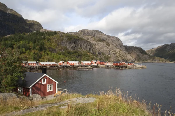 Fischerdorf Nusfjord, auf den Lofoten, Norwegen, sca — Stockfoto