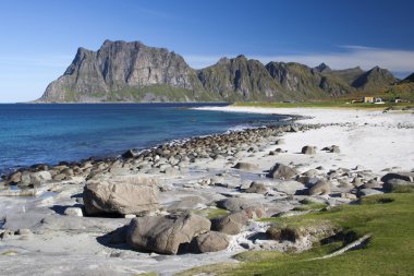 utakleiv strand op de lofoten eilanden, Noorwegen, Scandinavië