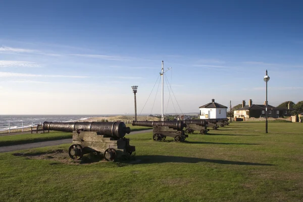 Kanoner på gun hill, southwold, suffolk, england, Europa — Stockfoto