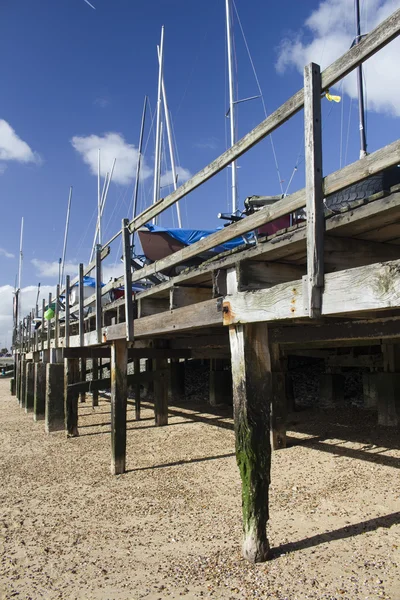 Boote am Südende des Meeres, essex, england — Stockfoto