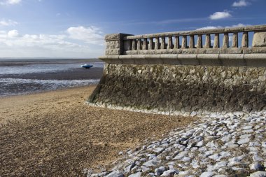 westcliff, southend-on-sea, essex, englan yakınındaki mesire duvara