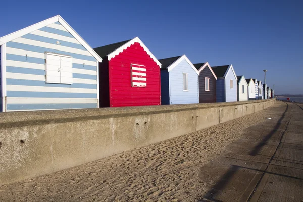 Plážové chatky na southwold, suffolk, Anglie — Stock fotografie