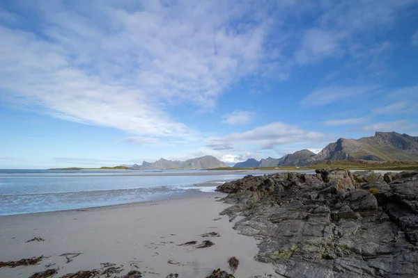 Yttersand Beach, Moskenesoy, Lofoten Adaları, Norveç kuzey ucunda yer alan