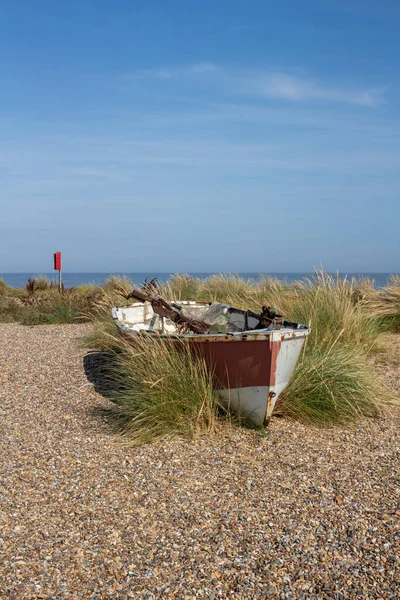 Vieux Bateau Pêche Sur Plage Kessingland Dans Suffolk Angleterre — Photo