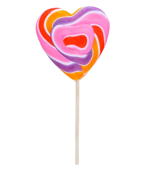 Dulces de corazón en un palo. Lollipop — Foto de Stock