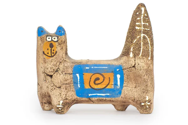 Clay figurine cat — Stock Photo, Image