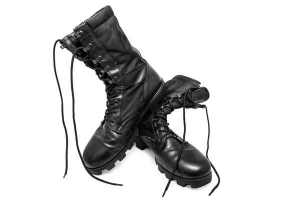 黒い軍隊の靴 — ストック写真