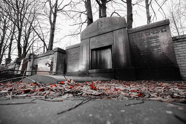 Old Tombstones Mysterious Cemetery — Fotografia de Stock