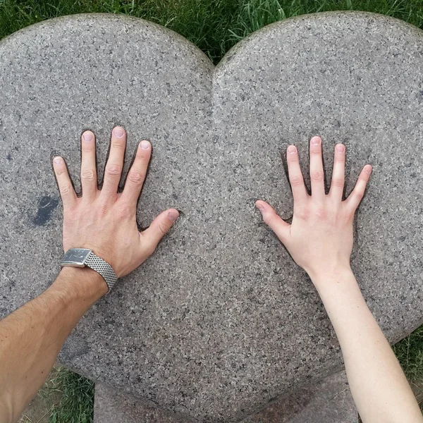 Loving couple, hands, heart