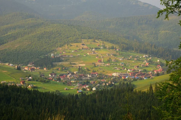 Ukrainian Mountains Hills Country Towns — Stock Photo, Image