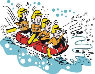 Lastik bota rapids çekim vektör karikatür