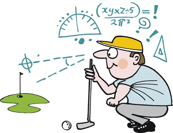 Vektor-Karikatur von Golfer Planungsschuss — Stockvektor