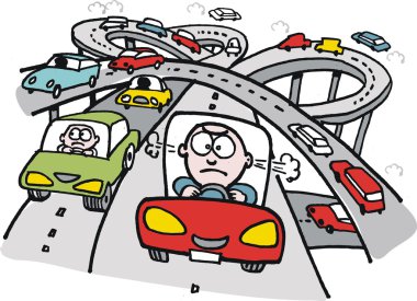 karayolu trafik vektör karikatür