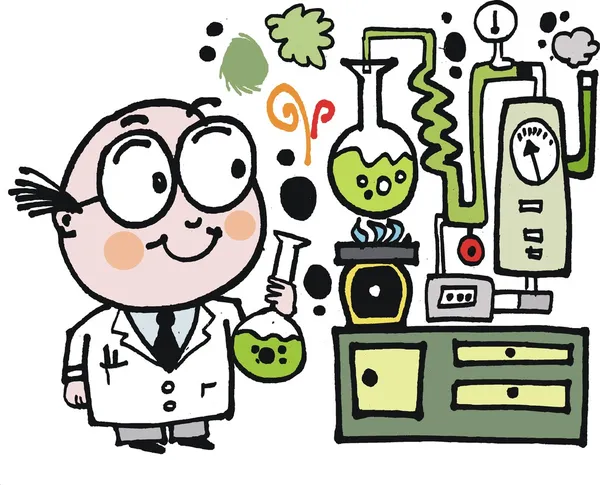 vektör karikatür bilim laboratuvar