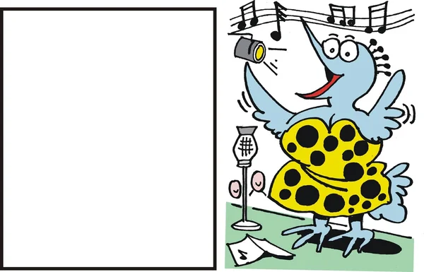 Caricature vectorielle de chants d'oiseaux heureux . — Image vectorielle