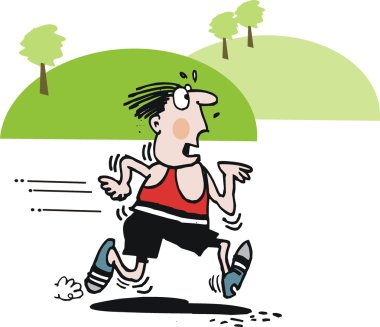 yorgun jogger vektör karikatür