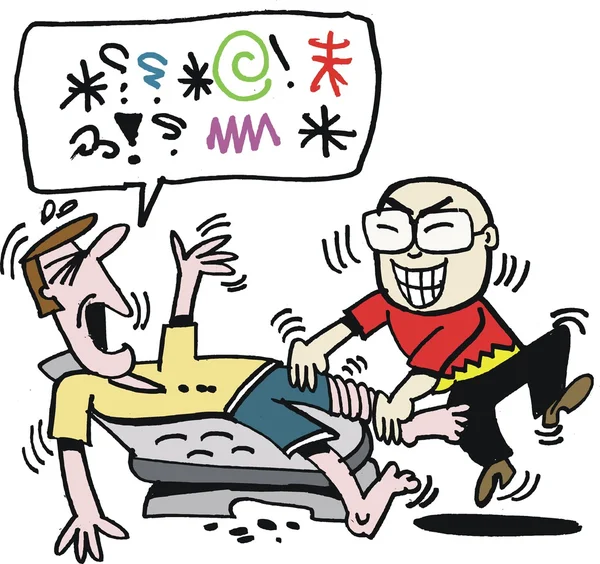 アジアの足裏マッサージのベクトルの漫画 — ストックベクタ