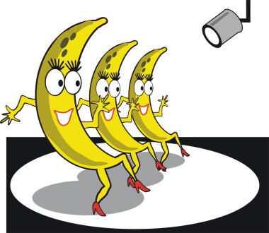 muz dans vektör karikatür