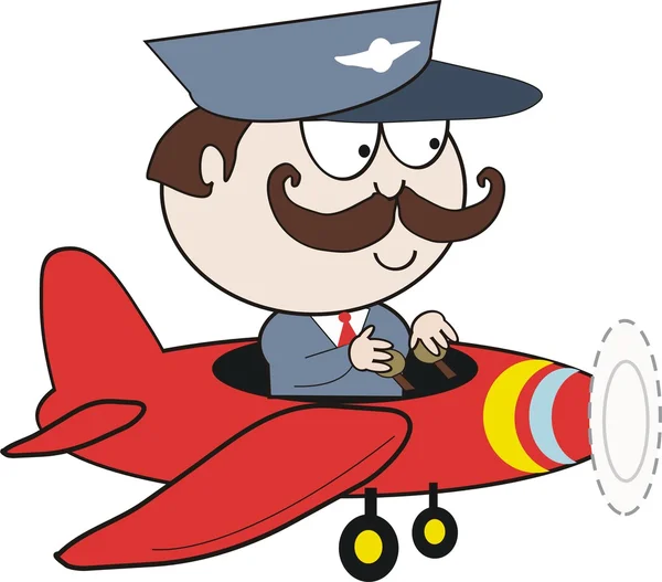Rode vliegtuig cartoon — Stockvector