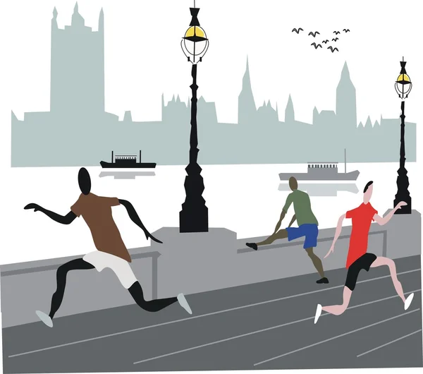 伦敦慢跑者图 — 图库矢量图片