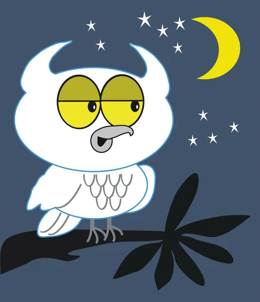 Hibou la nuit dessin animé — Image vectorielle