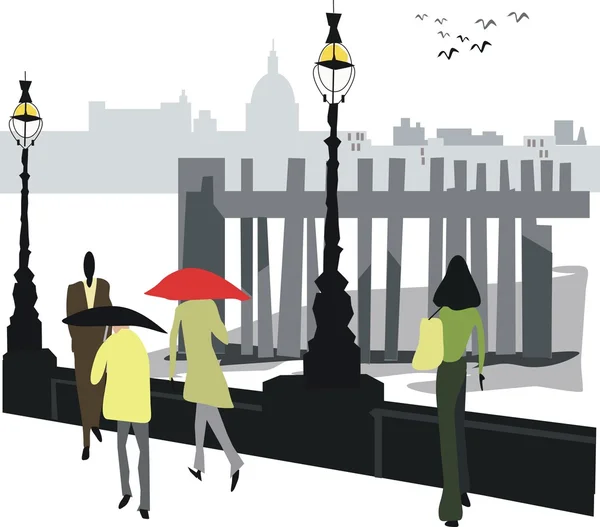 London wharf illustration — Stock Vector