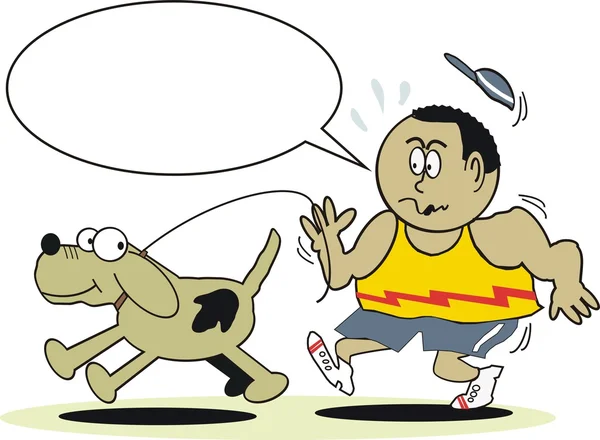 Caricature vectorielle de chien de promenade homme — Image vectorielle