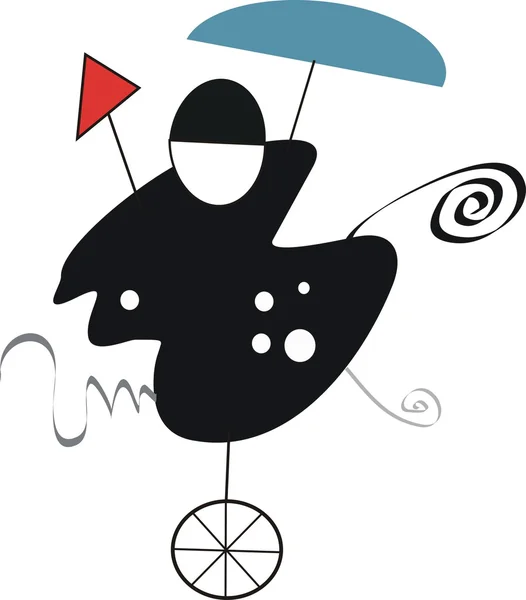 Design abstrait dans le style Mondrian montrant cycliste — Image vectorielle
