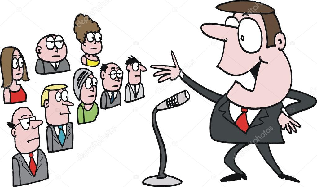 Vector illustration of man talking to people on a meeting Stock Vector  Image by ©click60 #29013703