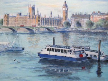 resimde gemiler, thames Nehri'nin, london İngiltere.
