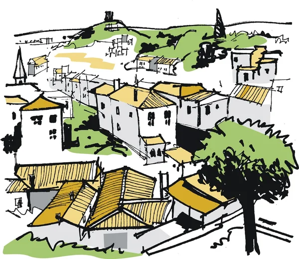 Векторна ілюстрація села — стоковий вектор