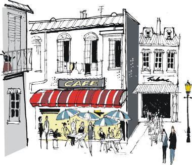 Fransız Cafe vektör çizim