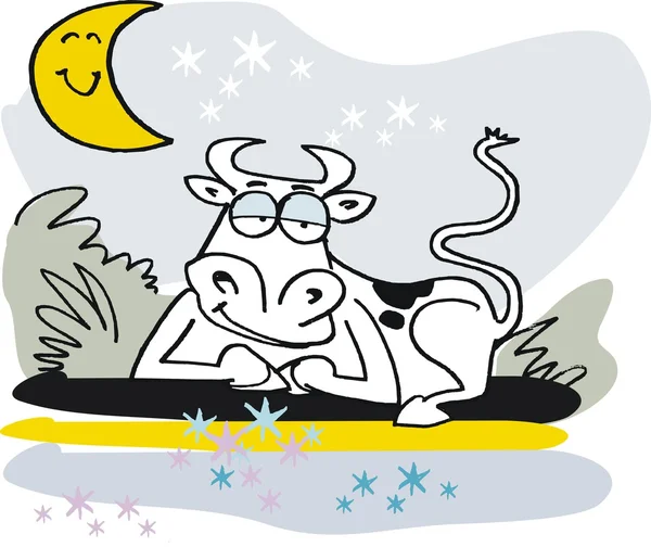 Cow on the moon — Stock Vector