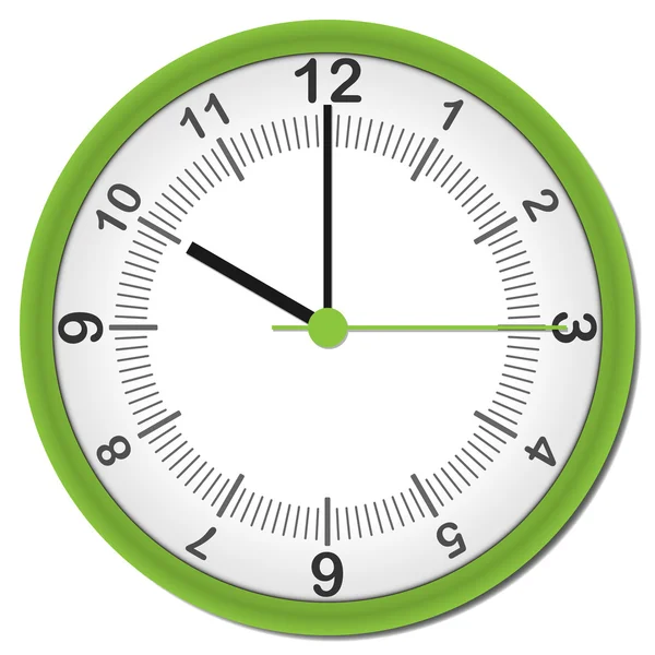 Horloge groene Arabische cijfers — Stockvector