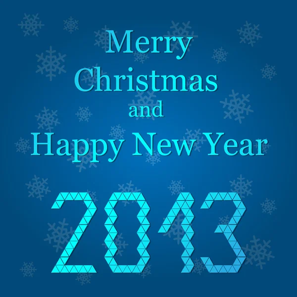 Κάρτα μπλε Ευτυχισμένο το νέο έτος — Διανυσματικό Αρχείο