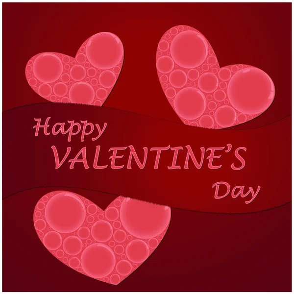 Felice giorno di San Valentino cuori card — Vettoriale Stock