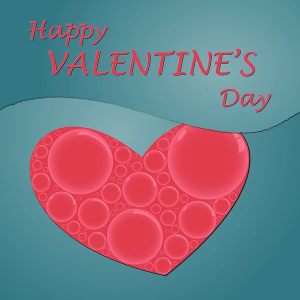 Feliz día de San Valentín corazón burbuja — Vector de stock