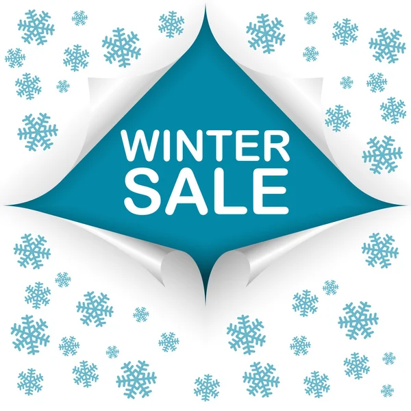 Winter sale curled corners — Stock Vector