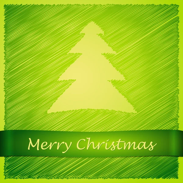 Wesoły Boże Narodzenie drzewo żółty tył — Wektor stockowy