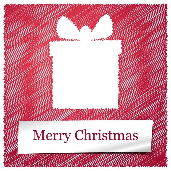 Frohe Weihnachten rotes Geschenk — Stockvektor