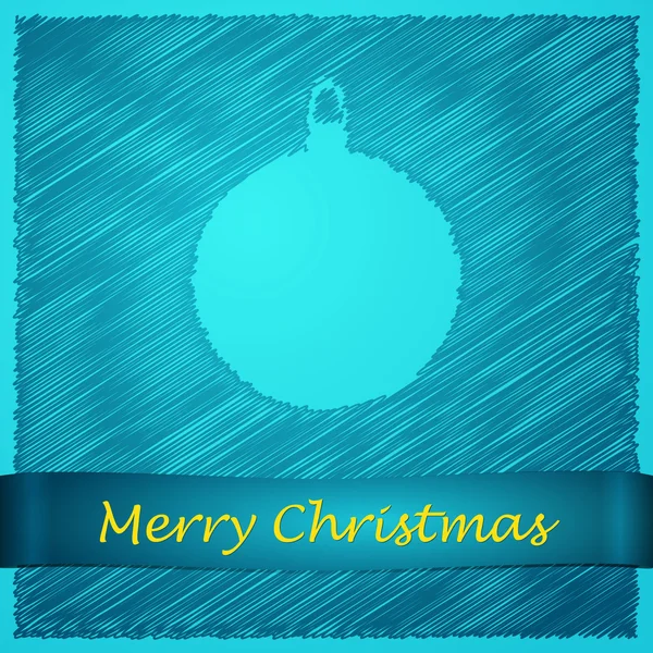 Feliz Navidad bola azul luz — Vector de stock