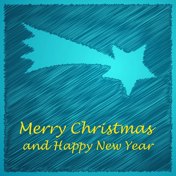 Buon Natale felice stella di Betlemme blu — Vettoriale Stock