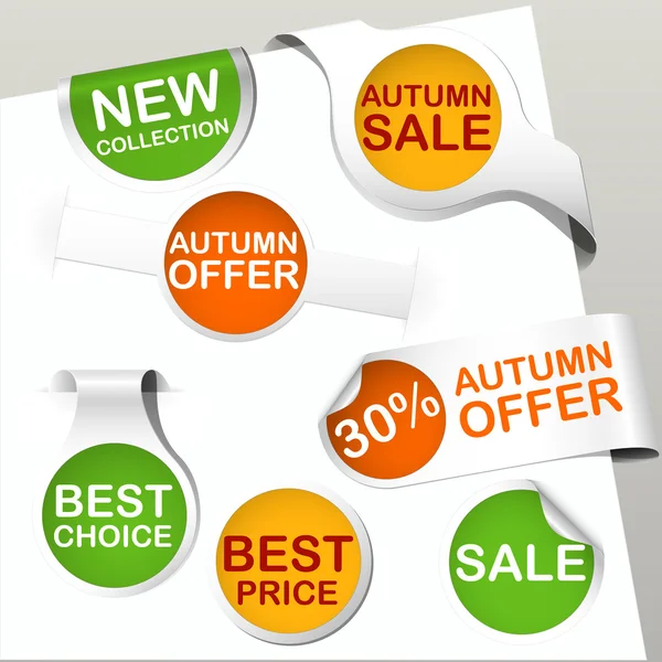 Autumn labels collection with text — Stock Vector