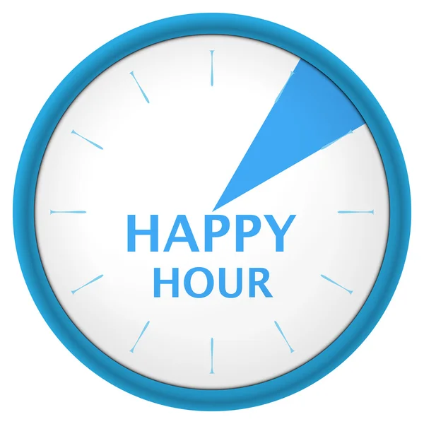 Horloge blauwe Arabische happy hour Stockillustratie