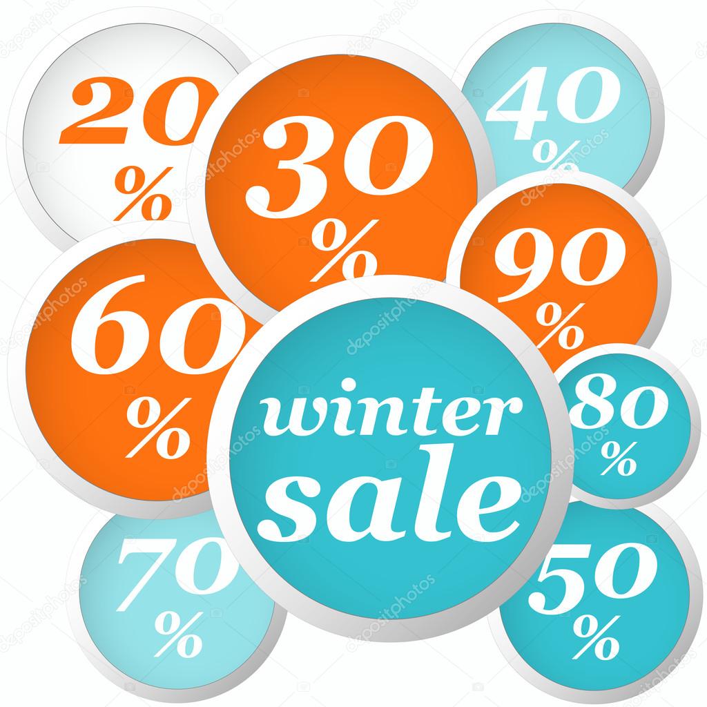 winter circle labels discount flat